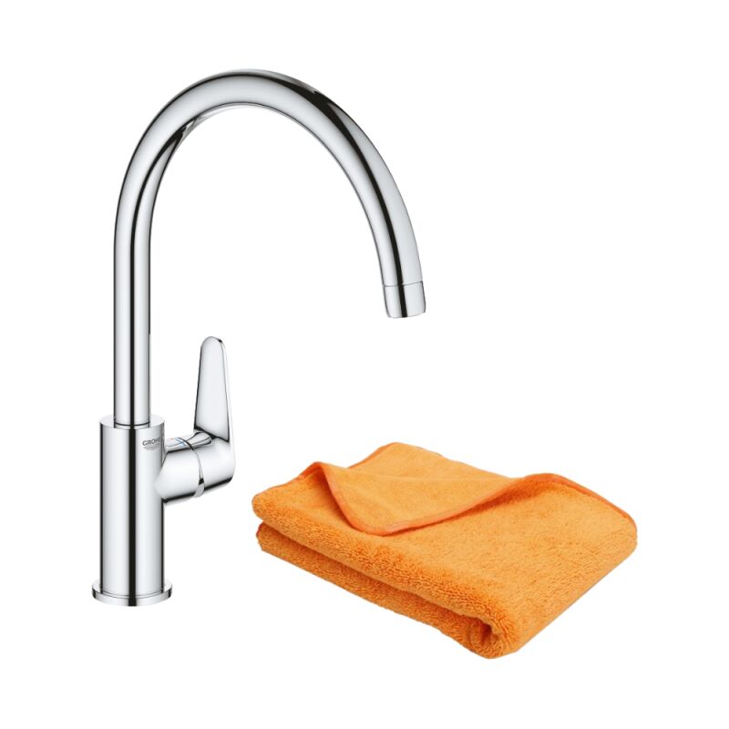 Grohe - Robinet de cuisine Start Curve Quickfix chromé + microfibre