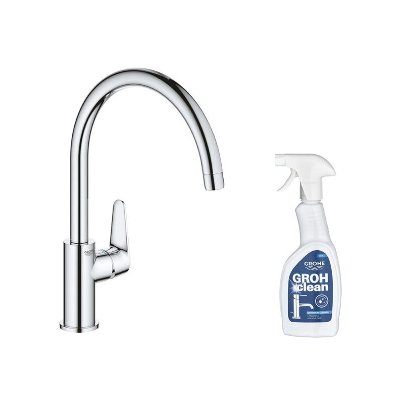 Robinet de cuisine Grohe Start Curve Quickfix chromé + nettoyant GrohClean