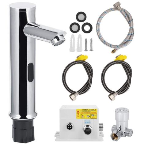 Robinet de détection intelligent en laiton G/2in, robinet à induction automatique sans contact, robinet d'eau de bassin chaud et froid pour salle de bain