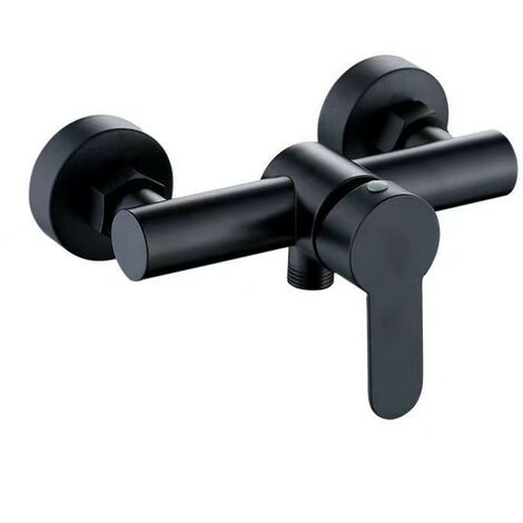 Robinet de douche en acier inoxydable 304 Robinet mitigeur de douche chaud et froid pour salle de bain - Noir, 1pc