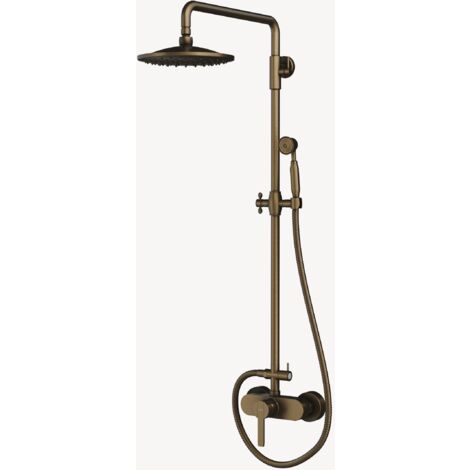 Robinet de douche en laiton antique avec pomme de douche 8 pouces + douchette