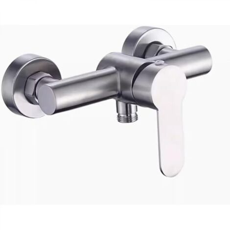 Robinet de douche inverseur 4 points en acier inoxydable brossé, robinet de salle de bain mural pour baignoire, douche, bidet, pour usage intérieur et extérieur,argent