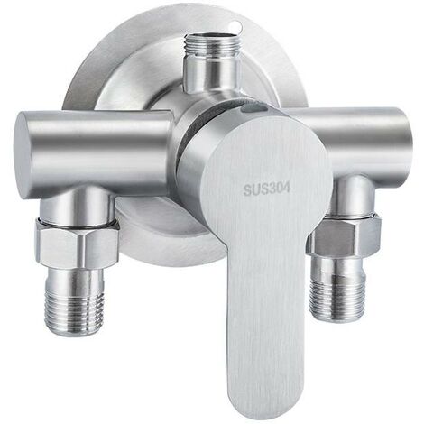 Robinet de douche monté en surface avec mitigeur d'eau chaude et froide en acier inoxydable 304