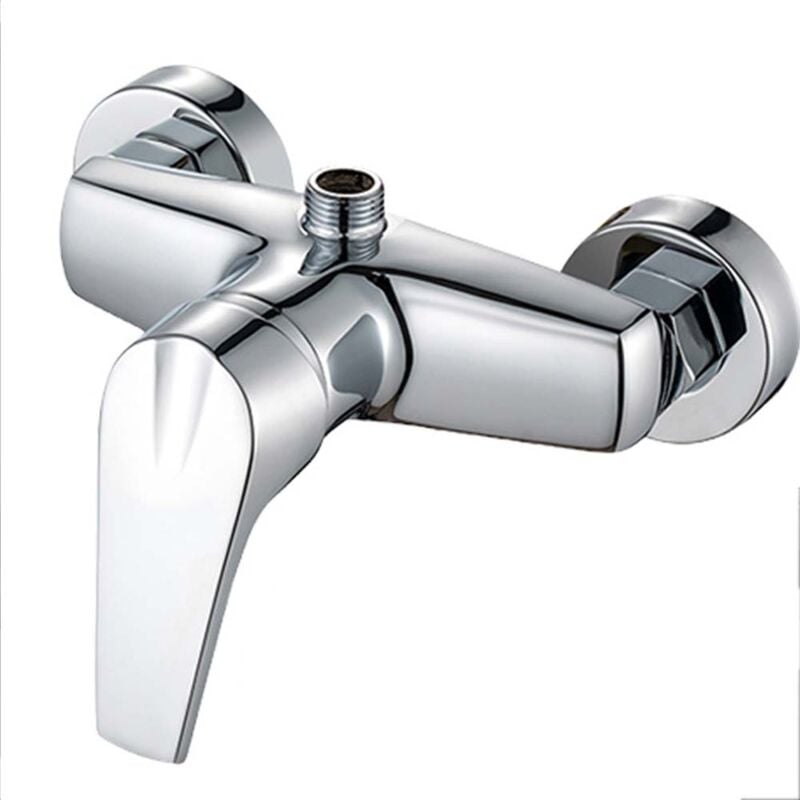 Robinet de douche mural à une main, facile à installer, diamètre du tuyau d'entrée et de sortie 20 mm, alliage de zinc, argent