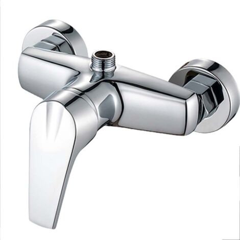 Robinet de douche mural à une main, facile à installer, diamètre du tuyau d'entrée et de sortie 20 mm, alliage de zinc, argent