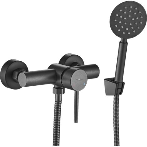 Robinet de douche mural avec ensemble de douche en graphite NOIA, BNK941D