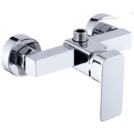 Robinet de douche mural moderne chromé avec mélange eau chaude/eau froide, robinet de douche de salle de bain.