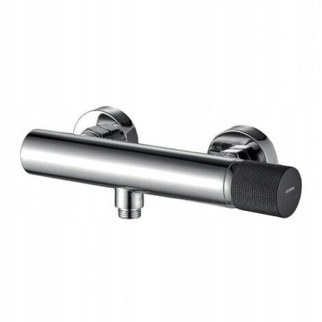 Robinet de douche mural sans ensemble de douche, couleur argent, noir et chrome PEROS Kuchinox
