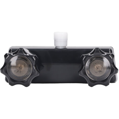 Robinet de douche pour camping-car avec 2 boutons et base noire - van aménagé