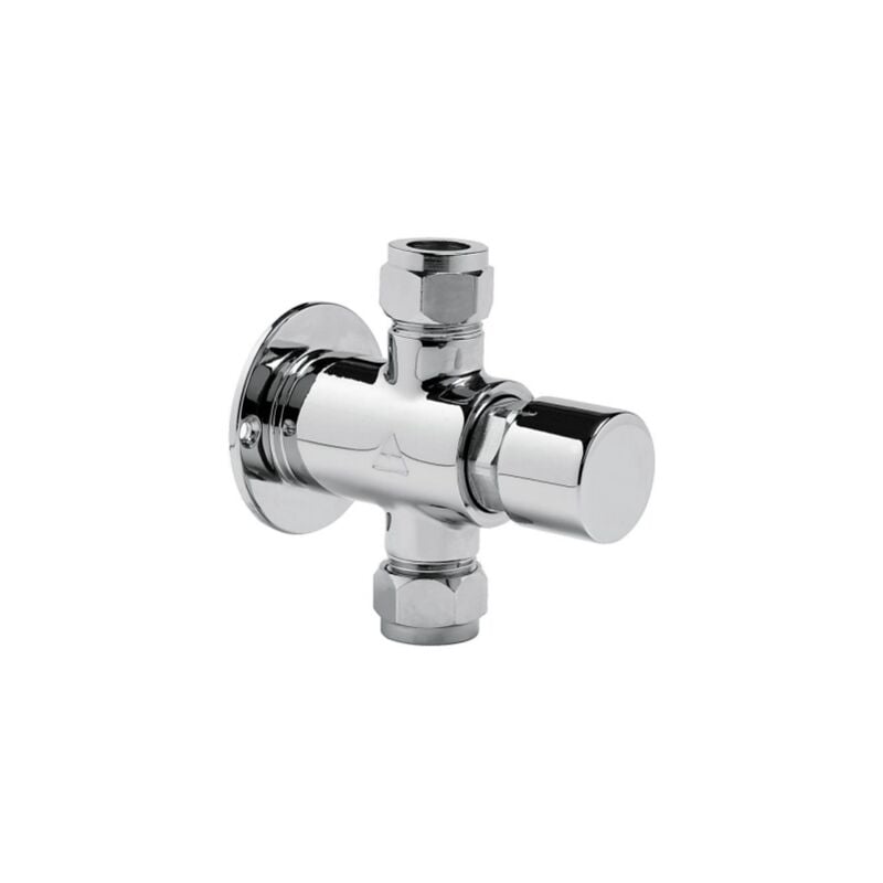 Robinet de douche temporisé 25 secondes avec bouton anti-blocage Série moderne Idral 08530/E-30F Chromé - Laiton