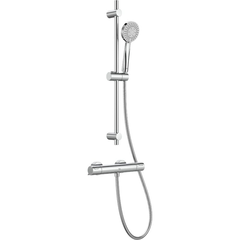 Roca - Robinet de douche thermostatique d'extérieur T-500 + set de douche Stella