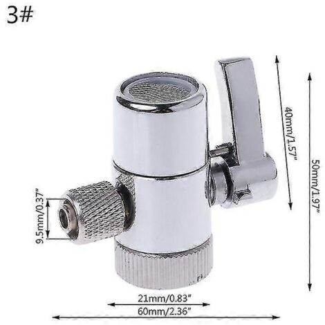 Robinet de filtre à eau, vanne de dérivation, système d'osmose inverse, connecteur de tube 1/4", 2 5/8", 3/8" - mxbc-3