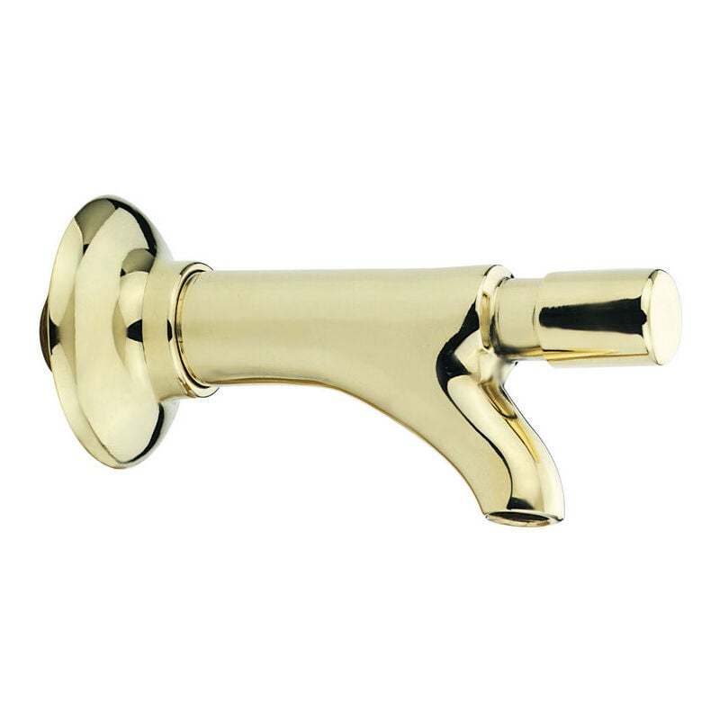 Robinet de fontaine à bouton-poussoir avec fermeture instantanée. Jaune vif - Idral