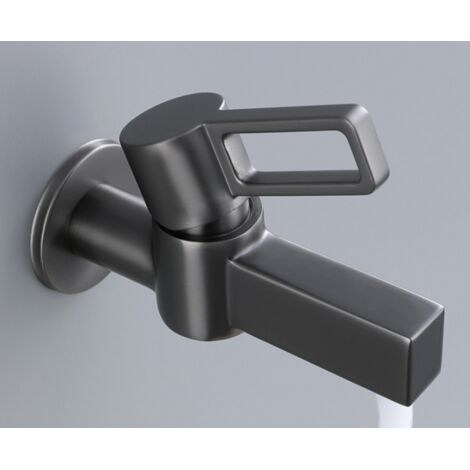 Robinet de Îlot de Cuisine à Murier Monotube Style Industriel, Robinet de Mop Pool en Laiton, Gris Armaill