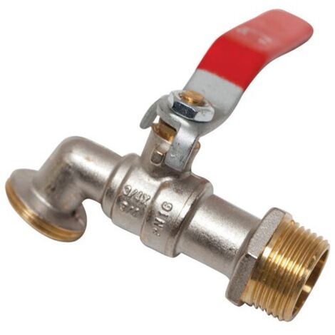 Robinet de jardin 1/4 tour 20x27 mm – Sortie 26x34 mm – Filetage plomberie pour installations extérieures – Usage intensif - 20x27-nez