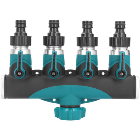 Robinet de Jardin 4 Voies en Laiton pour Arrosage Extérieur, Diviseur d'Eau pour Irrigation de Pelouse