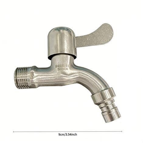 Robinet de jardin en acier inoxydable 304, adaptateur pour robinet mural d'extérieur, adapté aux jardins, balcons, balais à franges, éviers, etc. (poignée soudée 7015)