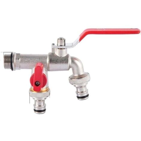 Robinet de jardin extérieur rouge à bec unique 1 pièce DN15 DN20 antigel en cuivre double commande adapté à la machine à laver et à l'évier de jardin de cuisine 1/2