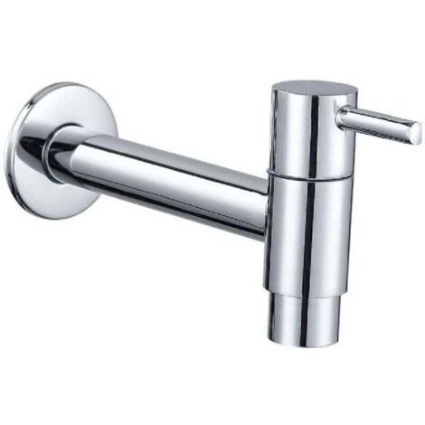 Robinet de jardin, robinet mural, robinet antigel, robinet de salle de bain, robinet en acier inoxydable à économie d'eau pour salle de bain, lavabo, balcon, cuisine (argenté)