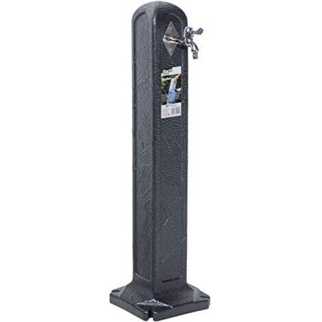 Robinet de jardin Tanker 90 cm – Plastique gris anthracite résistant aux intempéries – Compatible systèmes de tuyauterie standard – Verdemax