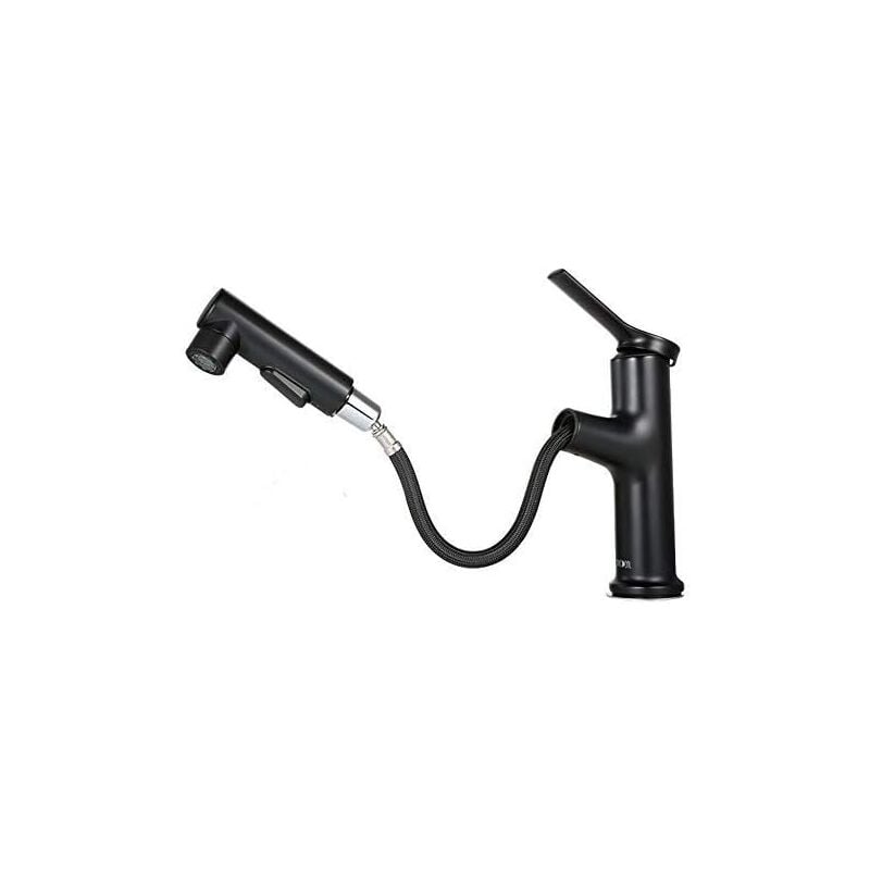 Robinet de lavabo 3 modes de pulvérisation, mitigeur d'évier avec douchette extractible, en alliage de zinc, chrome poli, poignée unique, eau chaude