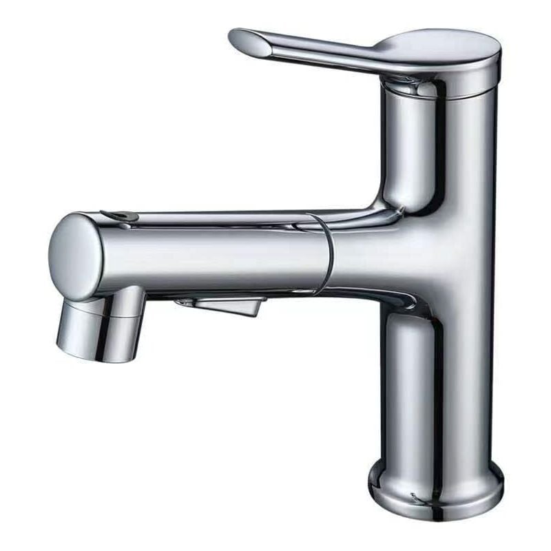 Alovez - Robinet de lavabo 3 modes de pulvérisation, mitigeur d'évier avec douchette extractible, en alliage de zinc, chrome poli, poignée unique,