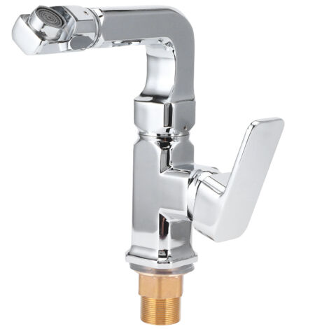 Robinet de lavabo à 1 trou avec mélangeur chaud/froid G1/2, rotation à 360°, sans tuyau, design à une poignée