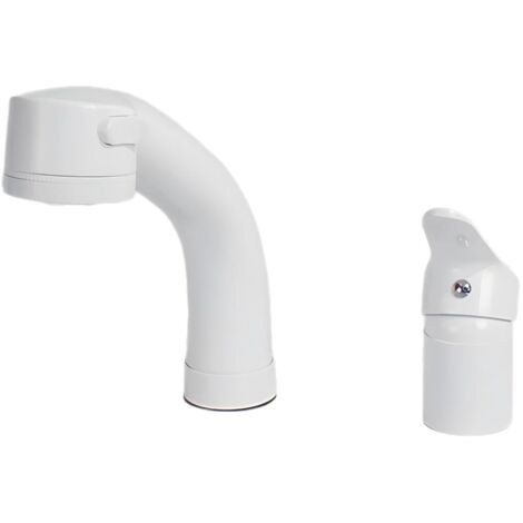 Robinet de lavabo à deux trous en cuivre avec système de montée/descente et flexible extensible pour salle de bains - Alovez