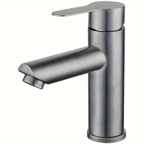 Robinet de Lavabo à Eau Froide en Acier Inoxydable 304 – Installation sur Vasque, Résistant à la Rouille et Durable, Design Moderne et Minimaliste pour Salle de Bain