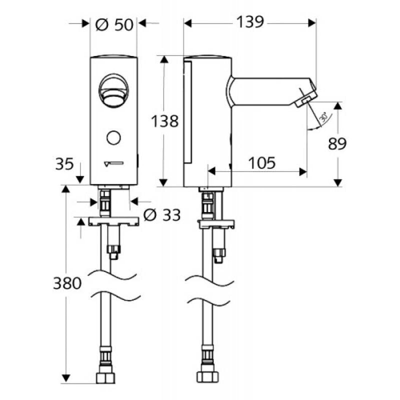 Banyo - Robinet lavabo électronique sur plage modus e hd-k - Schell