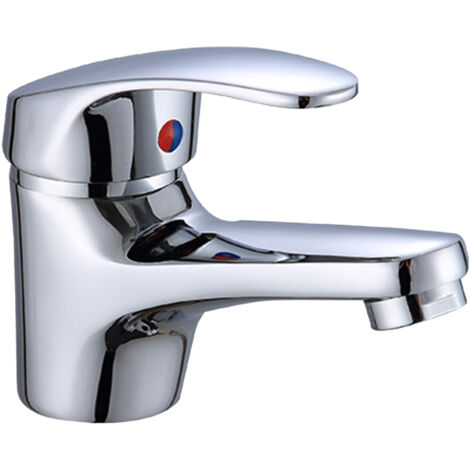 Robinet de lavabo à poignée unique en laiton pour cuisine, avec valve en céramique, mélangeur eau chaude et froide, finition chrome poli, avec flexible