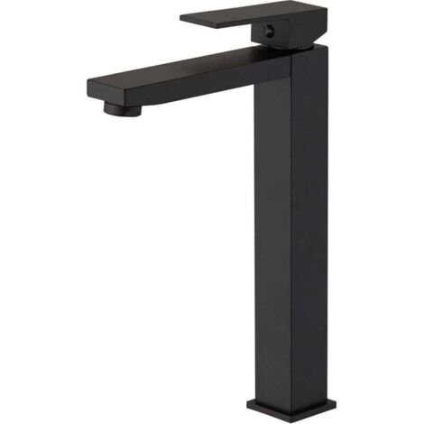 Robinet de lavabo à poignée unique noir mat, robinet de salle de bains à trou unique, bec aérateur, robinet de lavabo commercial moderne avec conduite d'alimentation
