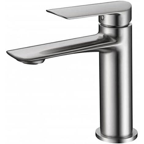 Robinet de lavabo à poignée unique - Robinet de lavabo de salle de bains moderne, mitigeur de lavabo - Robinets de salle de bains en nickel brossé