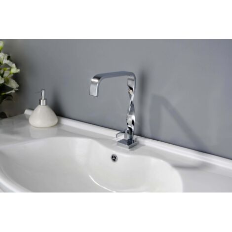 Robinet de lavabo à poser chrome de chez Hudor () Mitigieur idéal pour une salle de bain au style moderne, antique, classique, ou industriel Marque engagée ( °  ° ) = ('-') Luttons contre le gaspillag