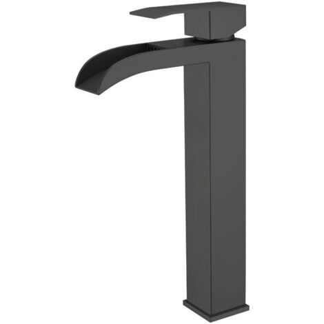 Robinet de lavabo à poser en acier inoxydable 304, revêtement PVD, noir