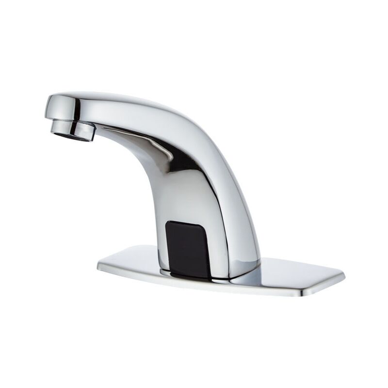 Robinet de lavabo automatique sans contact avec couvercle perforé, capteur de courant continu, chrome