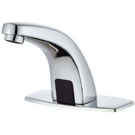 Robinet de lavabo automatique sans contact avec couvercle perforé, capteur de courant continu, chrome