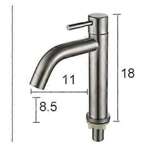 Robinet de lavabo avec mitigeur haut pour lavabo ou vasque, mitigeur réglable eau chaude/eau froide, laiton chromé