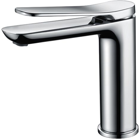 Robinet de lavabo avec mitigeur  Modèle DANEMARK  Bec bas  Couleur gris finition chromée [IMEX®]
