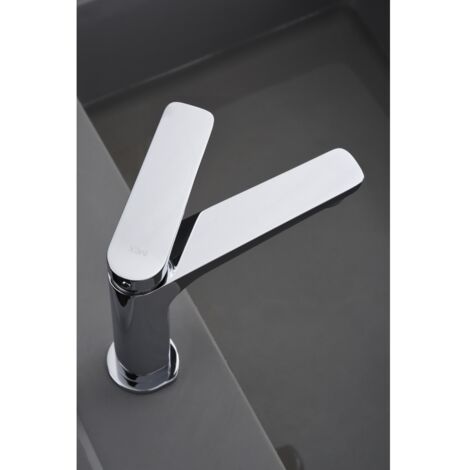 Robinet de lavabo avec mitigeur  Modèle NAPLES  Couleur gris finition chrome [ IMEX® ]