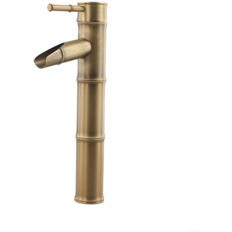 Robinet de lavabo avec poignée unique, robinet mitigeur en laiton pour évier, vanne en céramique, mitigeur d'eau chaude et froide monté sur pont pour salle de bain et cuisine (L)