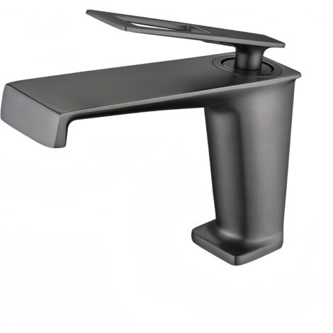 Robinet de lavabo cascade, mitigeur de lavabo cascade gris