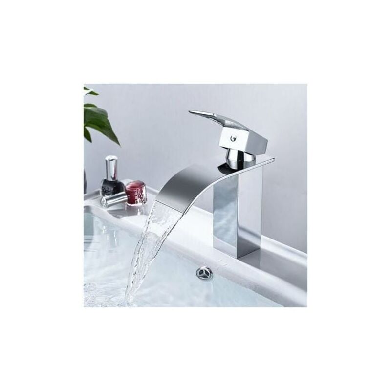 robinet de lavabo cascade, robinet de salle de bain en laiton, robinet de lavabo avec grand bec