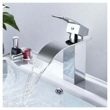 robinet de lavabo cascade. robinet de salle de bain en laiton. robinet de lavabo avec grand bec