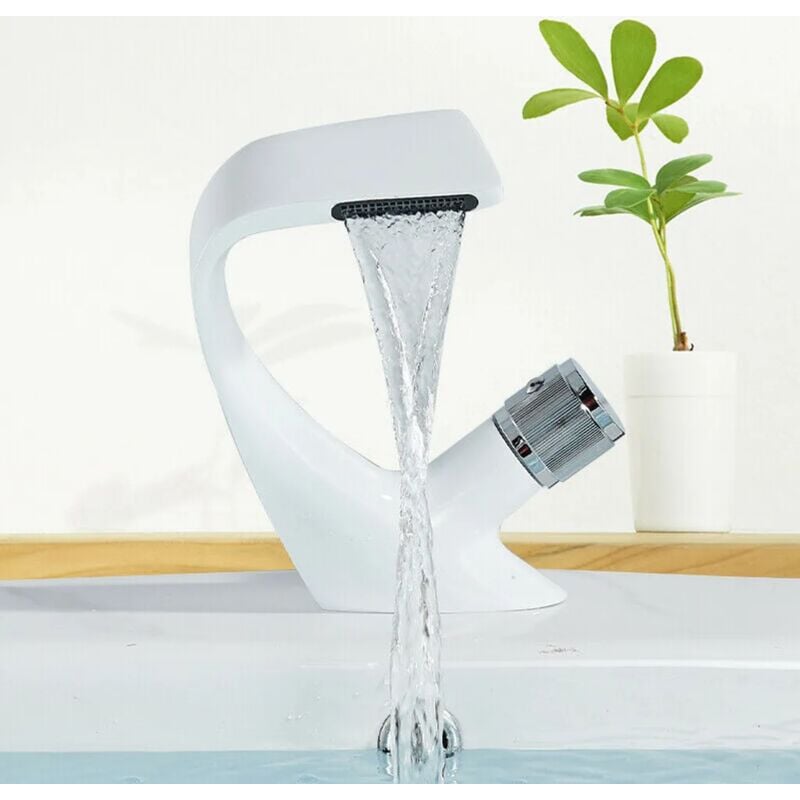 Fitags - Robinet de lavabo cascade salle de bains, robinet à levier unique mitigeur évier