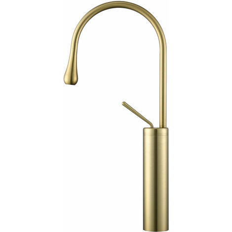 Robinet de lavabo chaud et froid Robinet de lavabo haut moderne - Or brossé