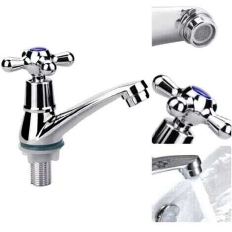 Robinet de lavabo cold single handle water faucet taille 125 x 88 mm alliage zinc chromé avec filtre G1/2