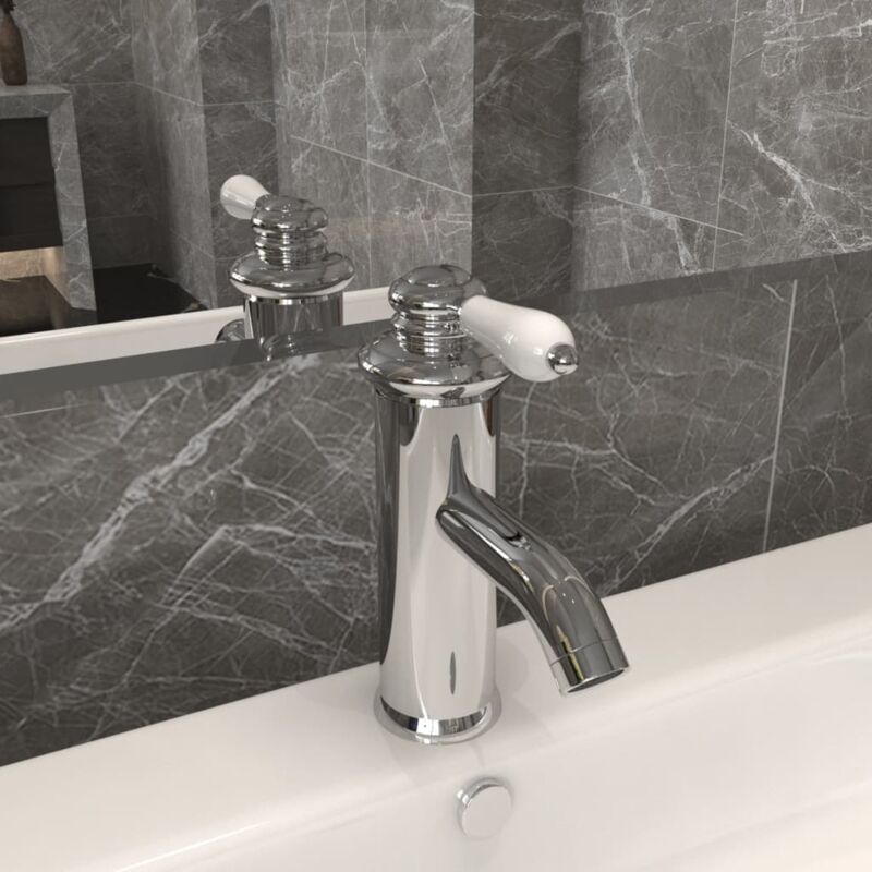 VIDAXL  Robinet de lavabo de salle de bain Finition chrom&eacute;e 130x180 mm 
