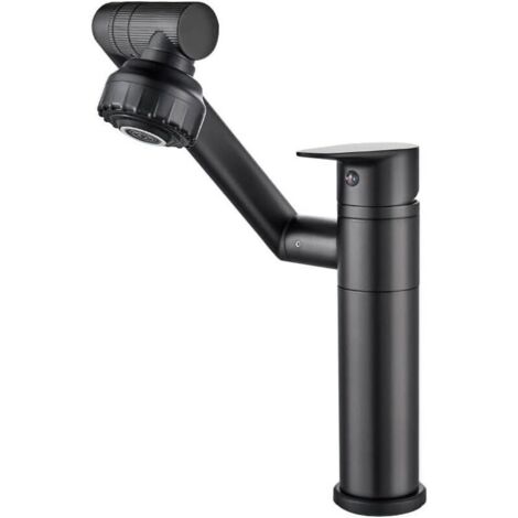 Robinet de lavabo de salle de bain avec douchette rotative grand angle, robinet de lavabo