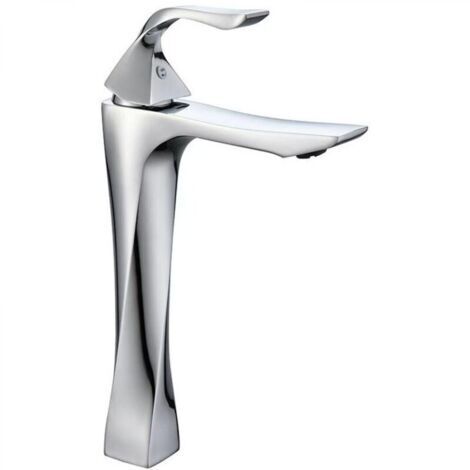Robinet de lavabo de salle de bain couleur laiton chromé, mitigeur haut/court pour eau chaude et froide, levier unique/chromé haut
